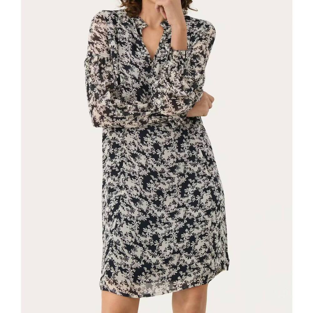 NEW PART TWO botella dress in dark navy contrast